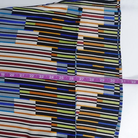 Rafaella Women’s Blouse Medium Geometric Stripe Print Multicolor Long Sleeve Top - Picture 5 of 6